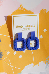 Matte Scultped Rectangle Dangle Earrings - Sugar + Style