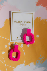 Matte Scultped Rectangle Dangle Earrings - Sugar + Style