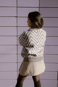 Zig Zag Print Cardigan - Sugar + Style