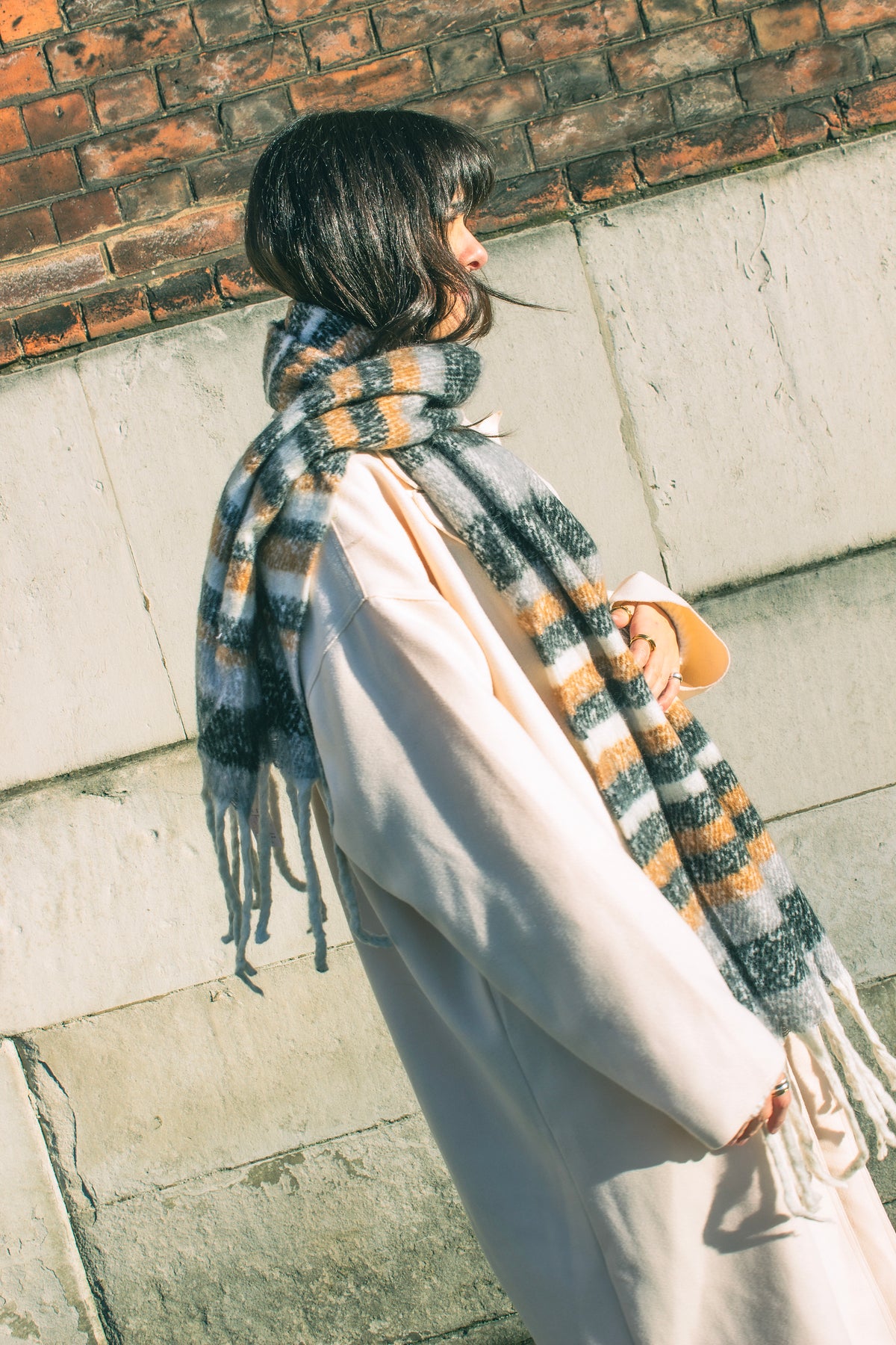 Striped Warm Wrap Scarf - Sugar + Style