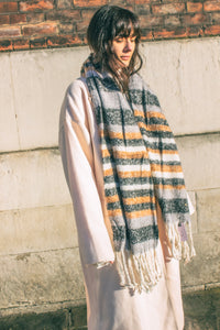 Striped Warm Wrap Scarf - Sugar + Style