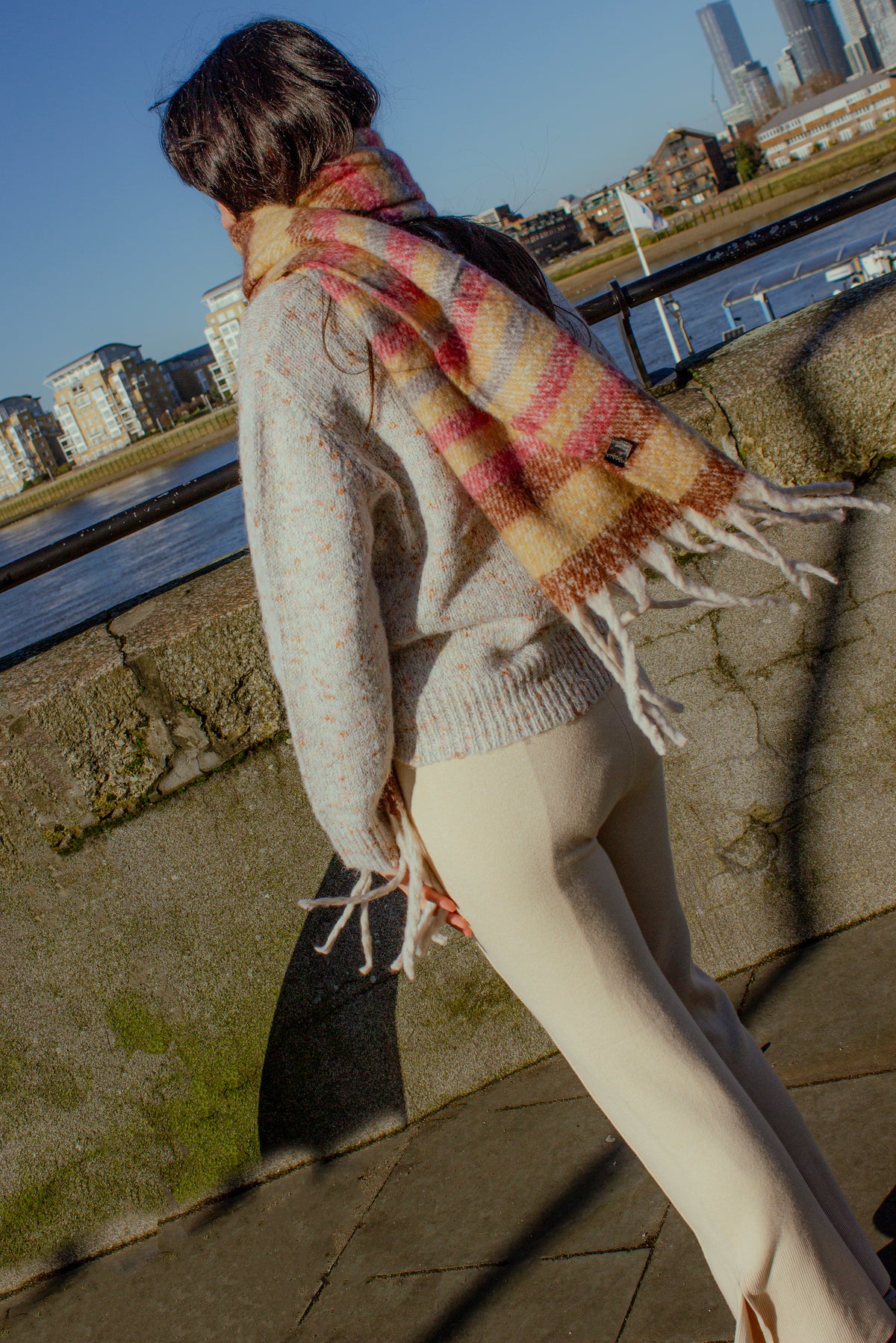 Striped Warm Wrap Scarf - Sugar + Style