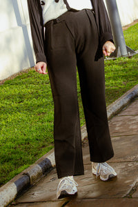 Cross Front Asymmetric Tailored Trousers