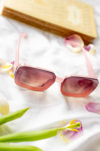 Rectangle Front Lens Side Texture Sunglasses - Sugar + Style