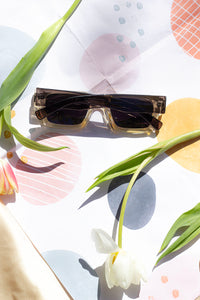 Thick Frame Mini Rectangle Sunglasses