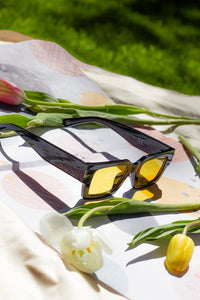 Thick Frame Mini Rectangle Sunglasses - Sugar + Style