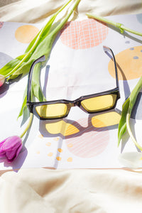 Thick Frame Mini Rectangle Sunglasses - Sugar + Style