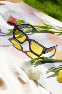 Thick Frame Mini Rectangle Sunglasses - Sugar + Style