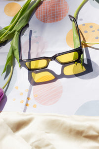 Thick Frame Mini Rectangle Sunglasses - Sugar + Style