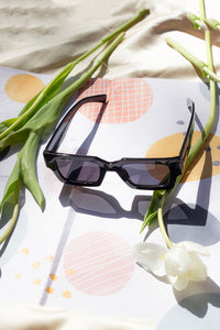 Thick Frame Mini Rectangle Sunglasses