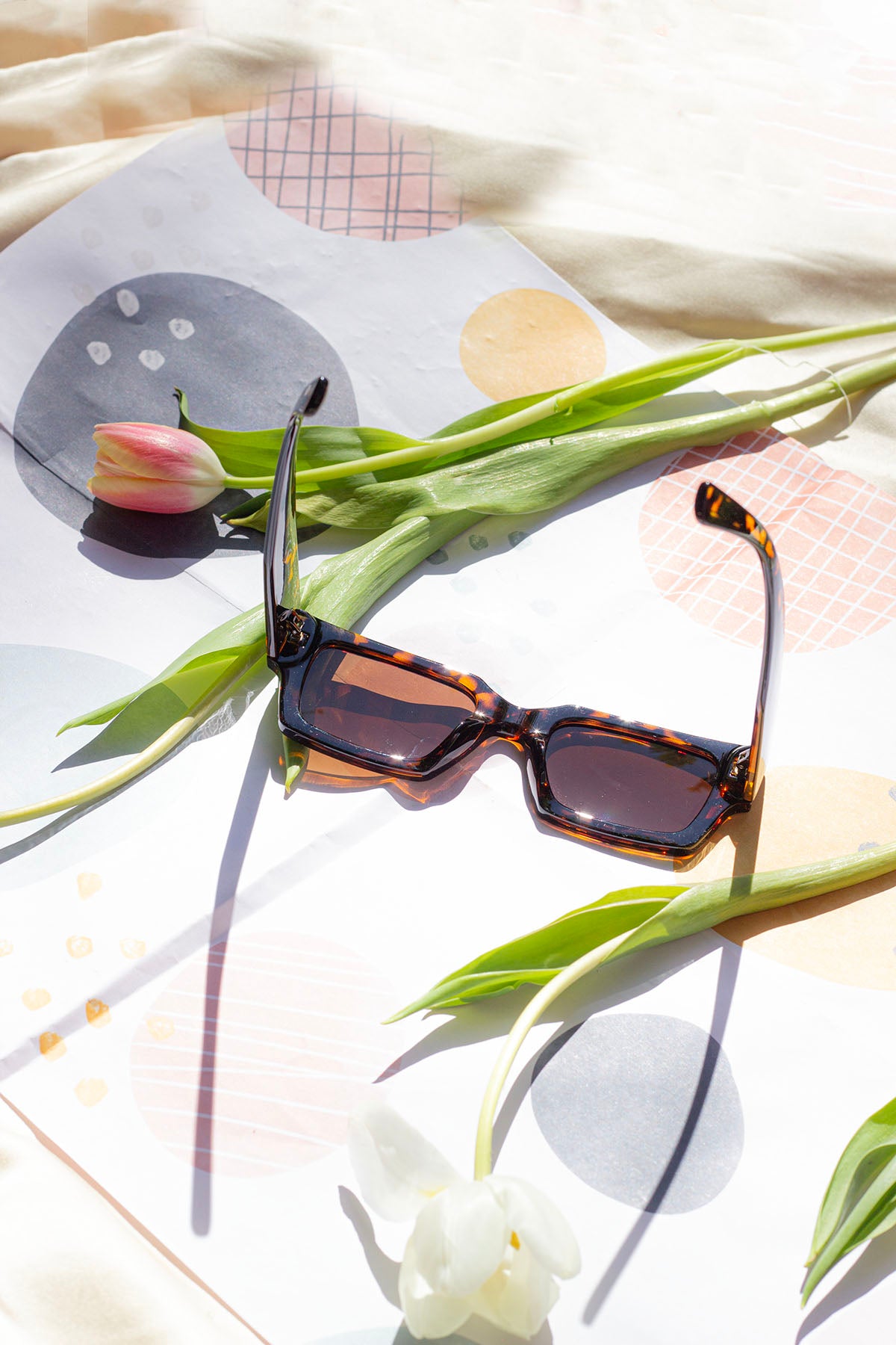 Thick Frame Mini Rectangle Sunglasses