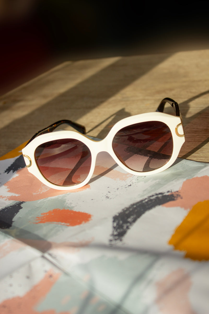 Circle Arm Detail Oversize Sunglasses - Sugar + Style