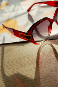 Circle Arm Detail Oversize Sunglasses - Sugar + Style