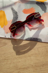 Circle Arm Detail Oversize Sunglasses - Sugar + Style