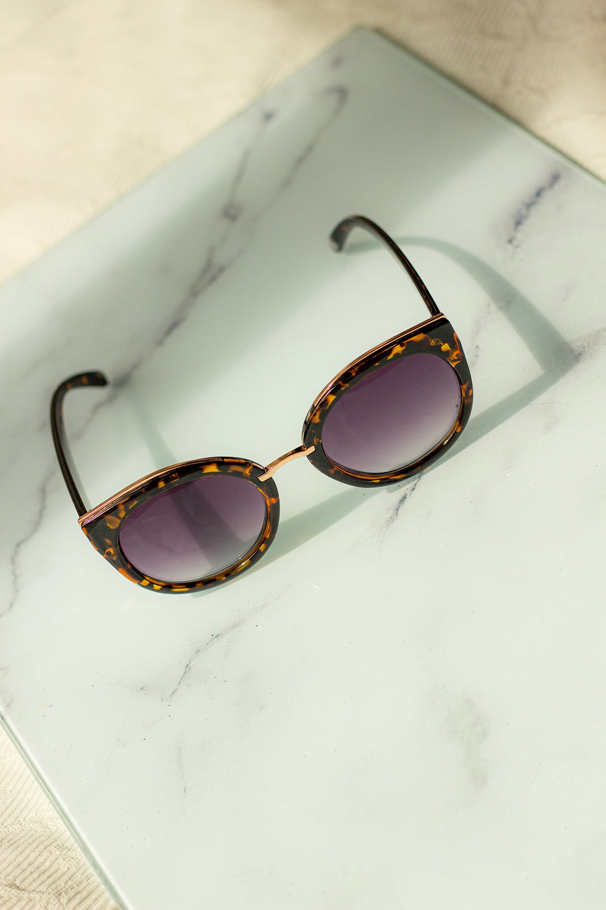 Gold Rim Cat Eye Sunglasses - Sugar + Style