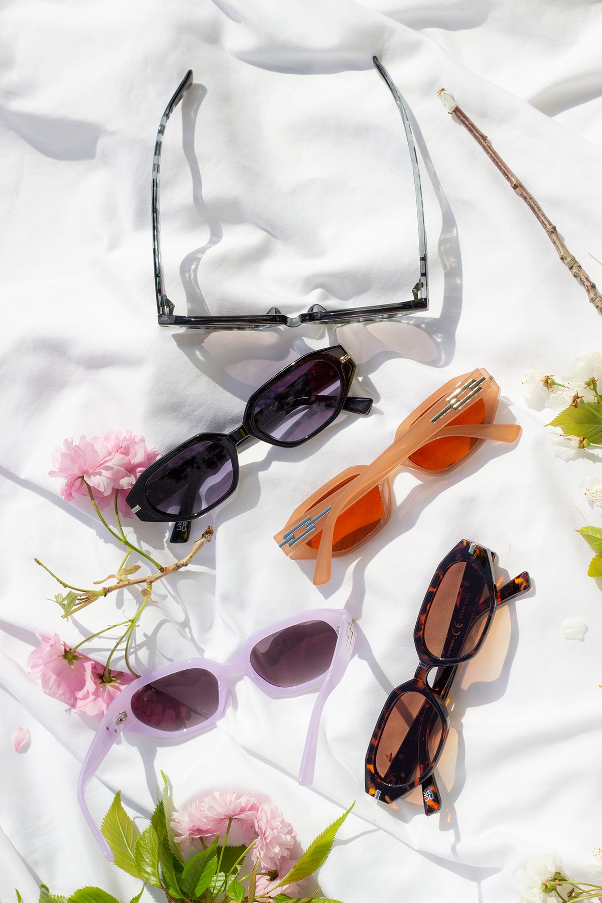 Narrow Hexagon Sunglasses with Metal Detail - Sugar + Style