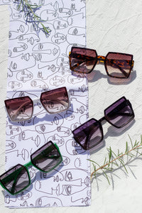 Rimless Square Edge Front Lens Sunglasses - Sugar + Style