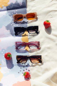Wide Oblong Angled Sunglasses - Sugar + Style