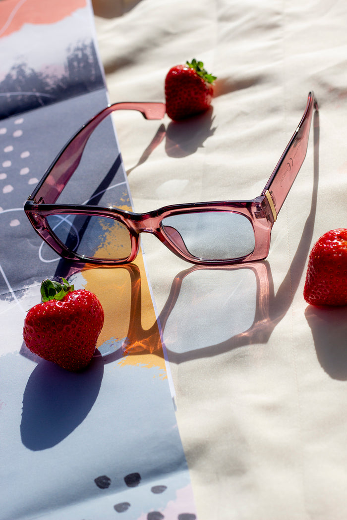 Wide Oblong Angled Sunglasses - Sugar + Style