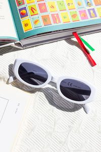 Narrow Oval Cut Edge Sunglasses - Sugar + Style