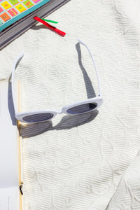 Narrow Oval Cut Edge Sunglasses - Sugar + Style