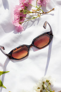 Narrow Hexagon Sunglasses with Metal Detail - Sugar + Style