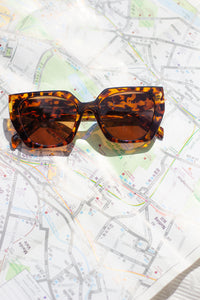 Angled Flat Square Edge Cat Eye Sunglasses - Sugar + Style