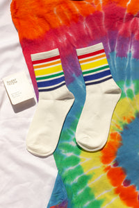 Varied Rainbow Stripe Top Socks - Sugar + Style