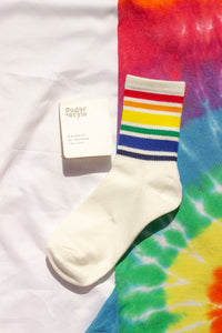 Varied Rainbow Stripe Top Socks - Sugar + Style