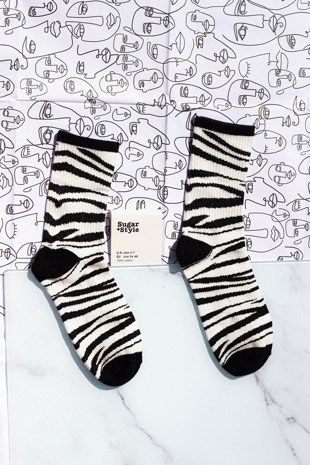 Zebra Print Socks - Sugar + Style