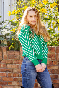 Zig Zag Print Cardigan - Sugar + Style