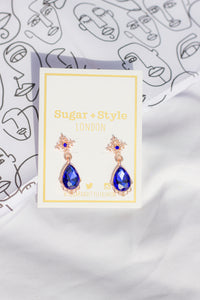 Rose Gold Tear Drop Dangle Earrings - Sugar + Style