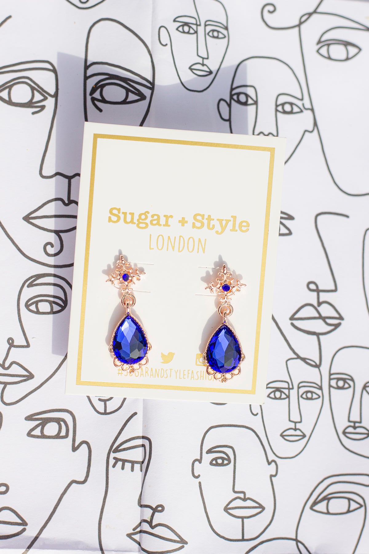 Rose Gold Tear Drop Dangle Earrings - Sugar + Style