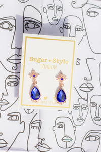 Rose Gold Tear Drop Dangle Earrings - Sugar + Style