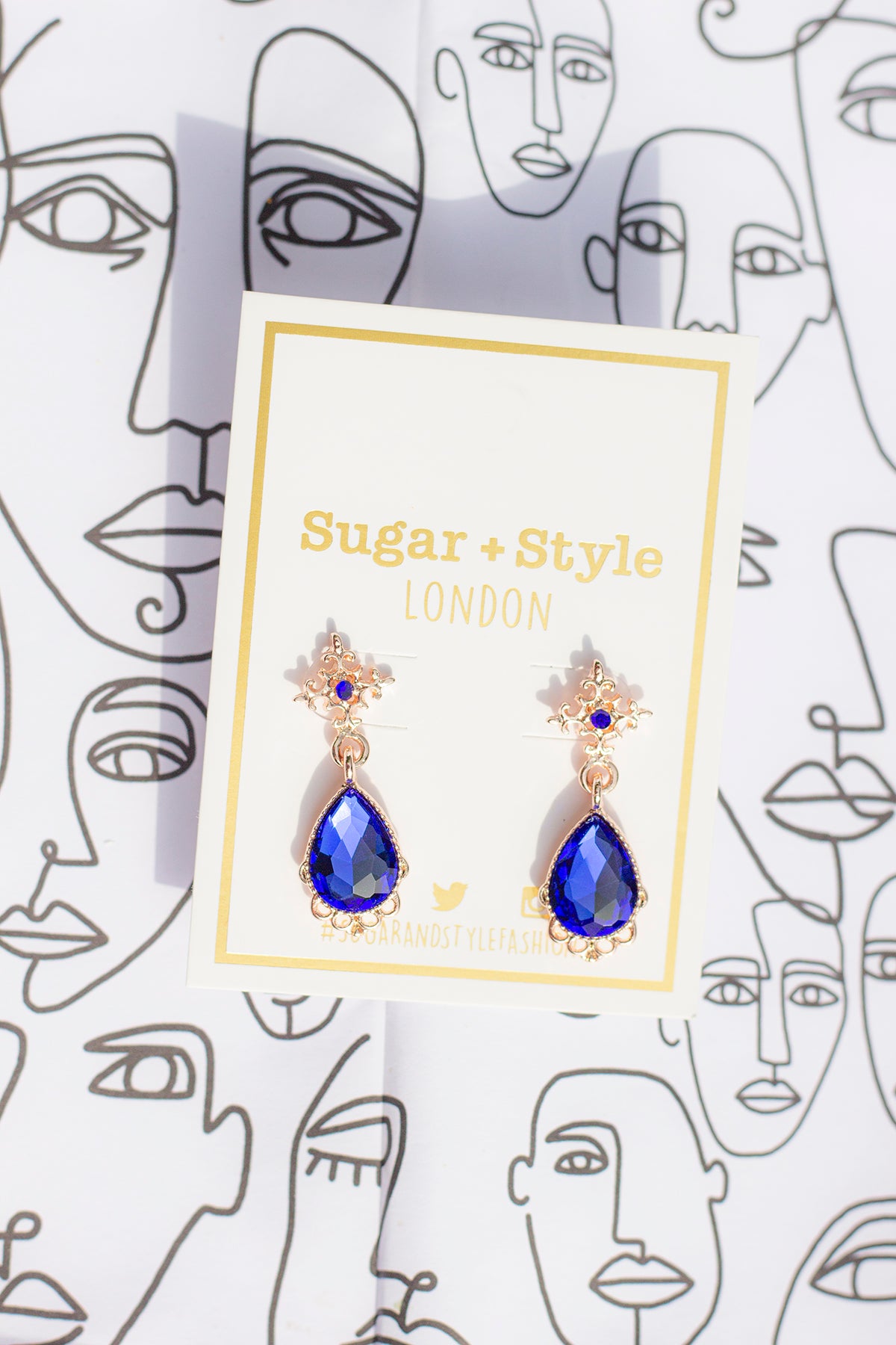 Rose Gold Tear Drop Dangle Earrings - Sugar + Style