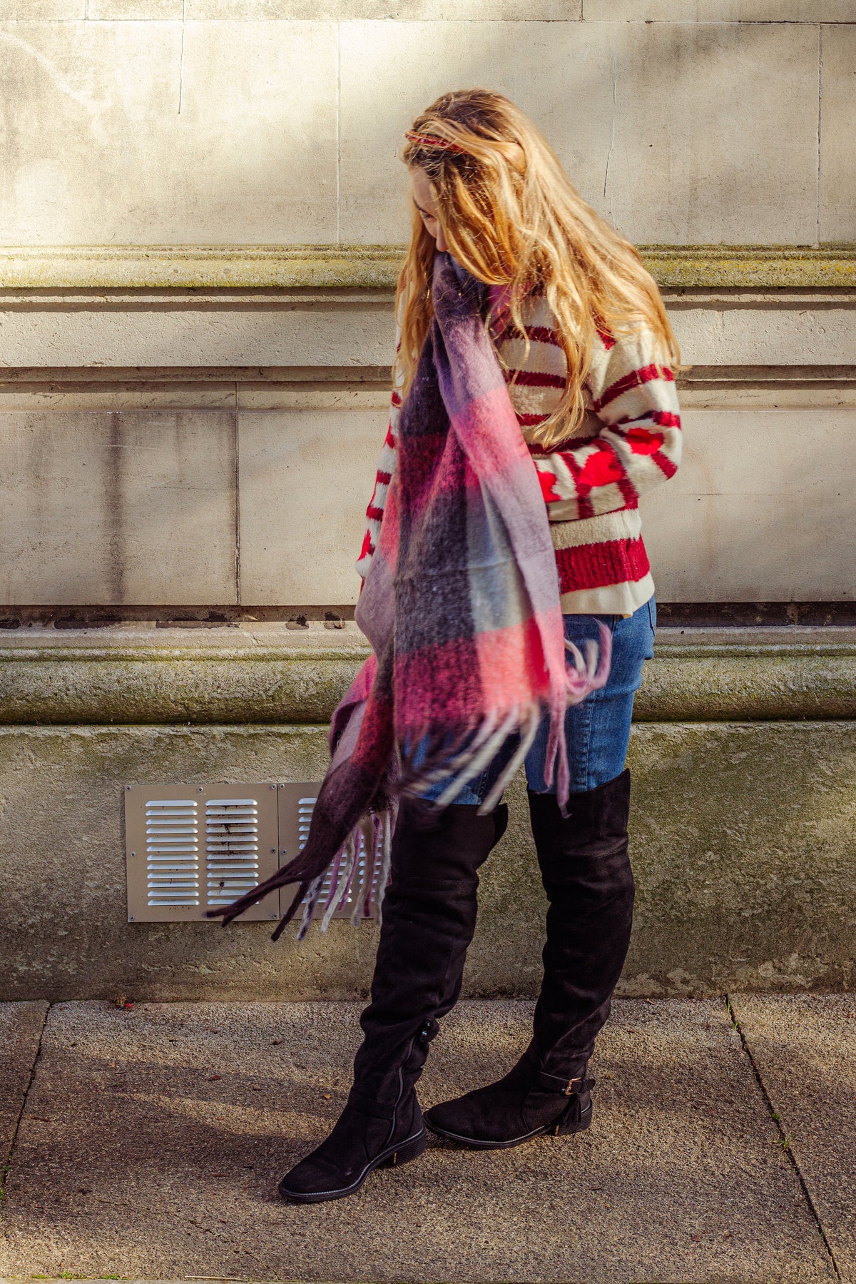 Plaid Warm Wrap Scarf - Sugar + Style