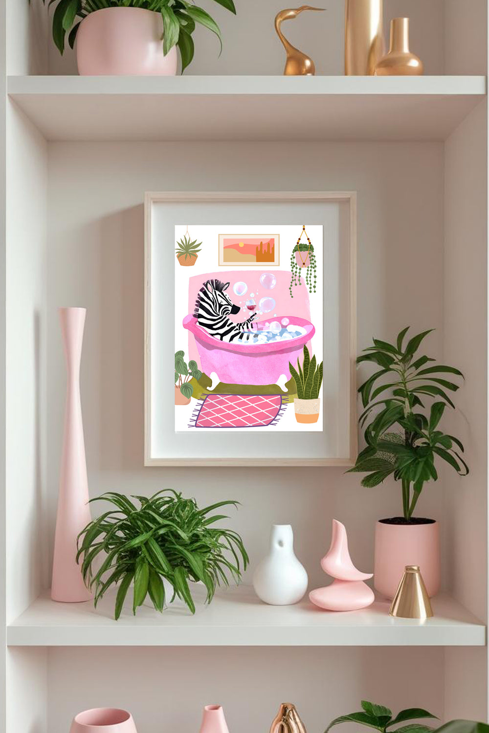 Zebra In Bath A4 Print - Sugar + Style