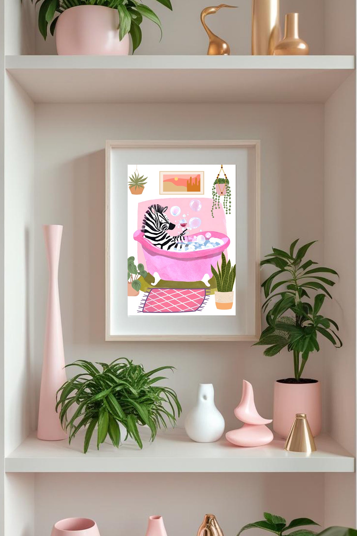 Zebra In Bath A4 Print - Sugar + Style