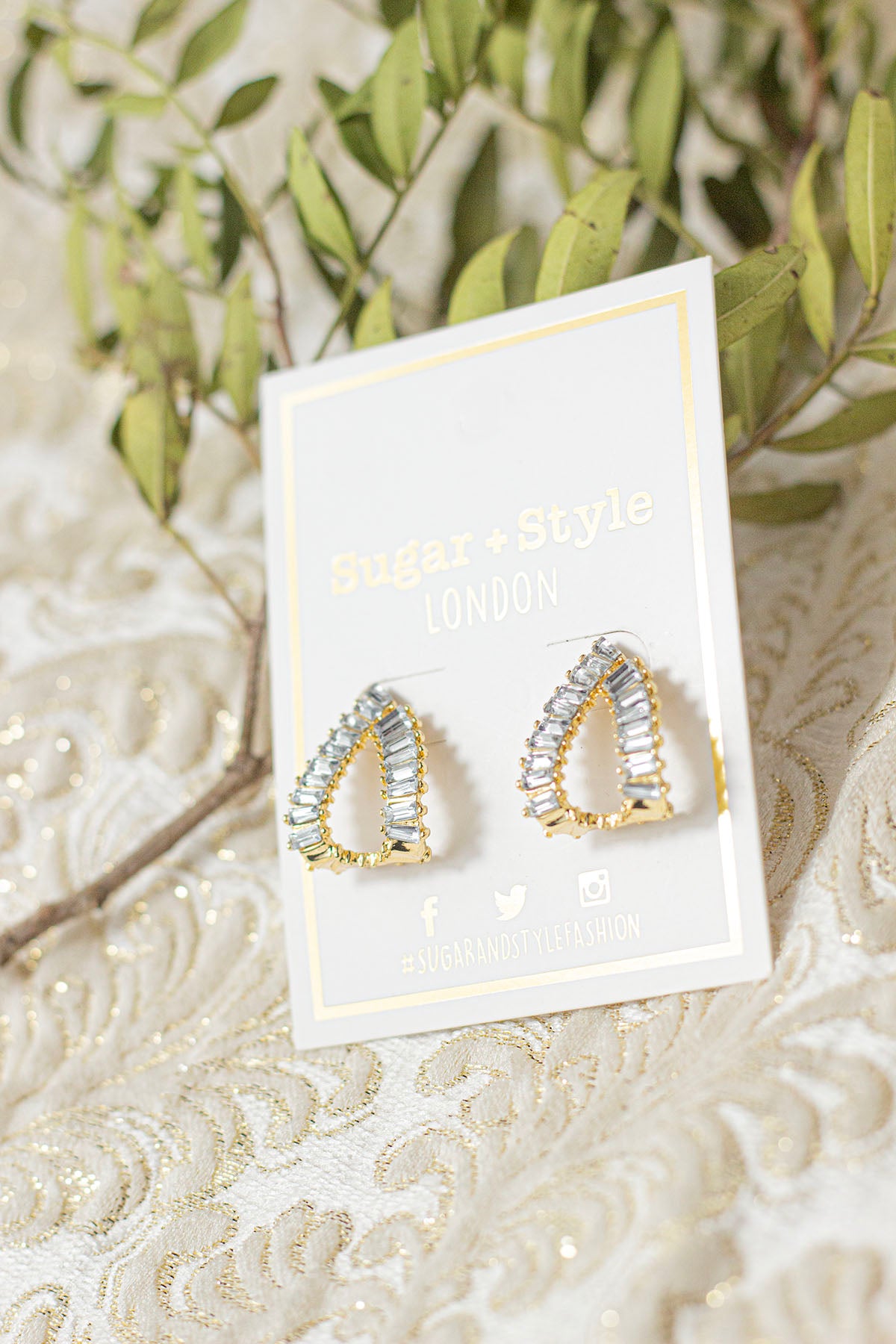 Diamond Gem Loop Cuff Earrings - Sugar + Style