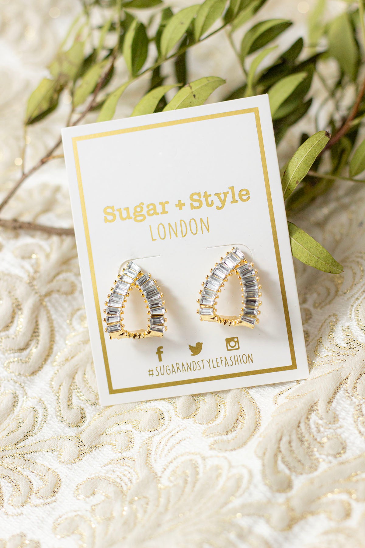 Diamond Gem Loop Cuff Earrings - Sugar + Style