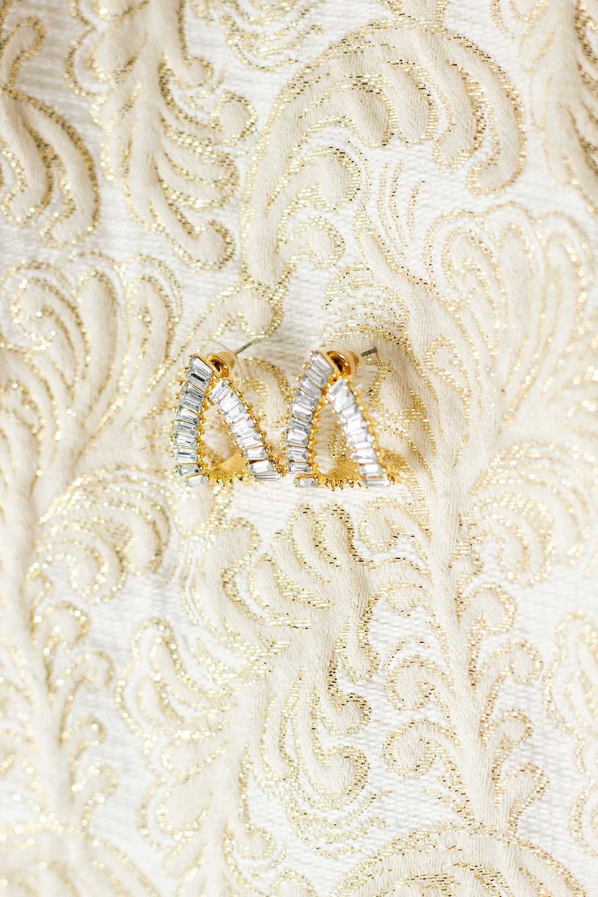 Diamond Gem Loop Cuff Earrings - Sugar + Style