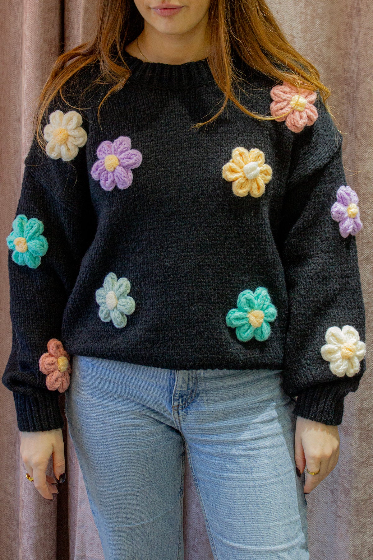 Crochet Applique Daisy Jumper - Sugar + Style
