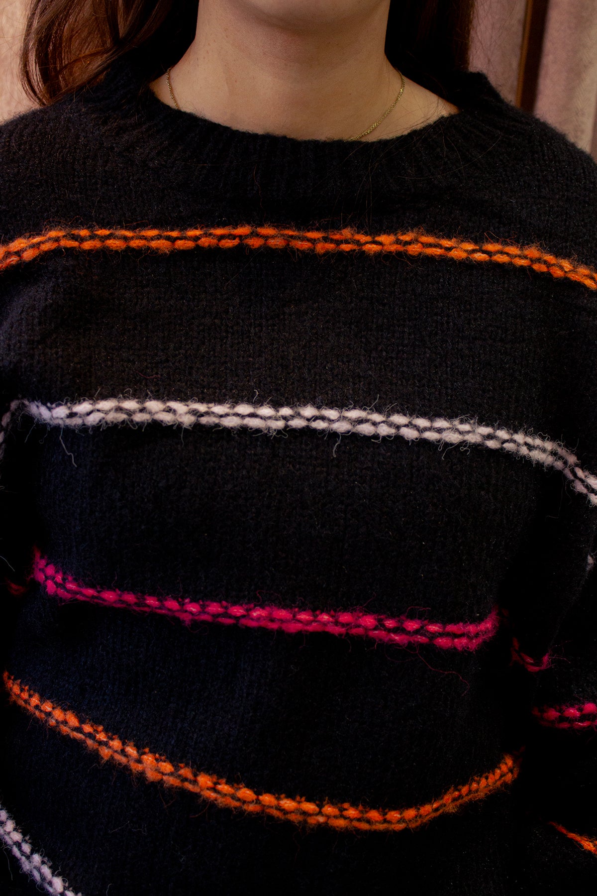 Top Stitch Stripe Contrast Jumper - Sugar + Style