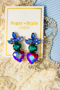 Heart Gem Layer Stud Earrings - Sugar + Style