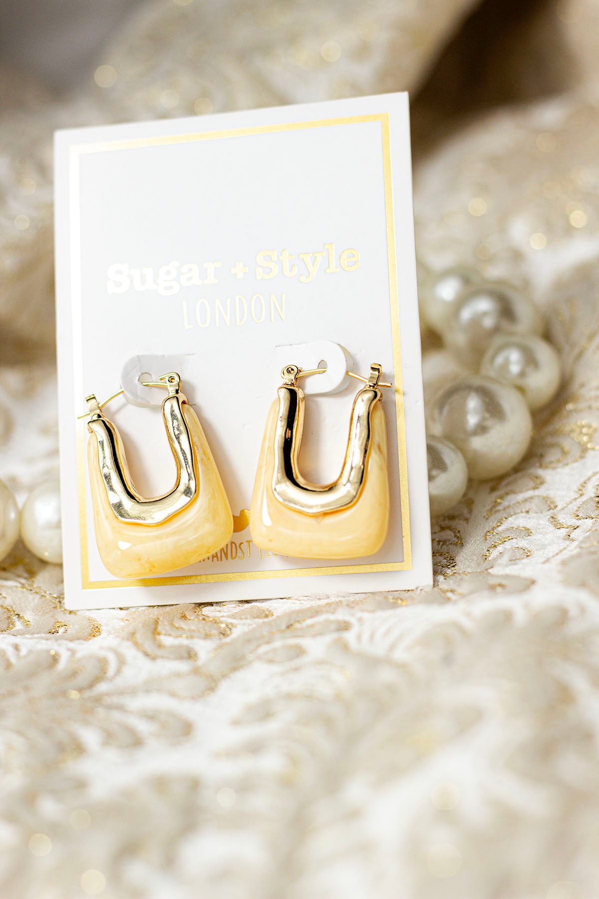 Drippy Square Knocker Hoop Earrings - Sugar + Style