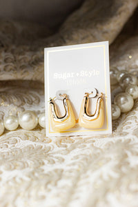 Drippy Square Knocker Hoop Earrings - Sugar + Style