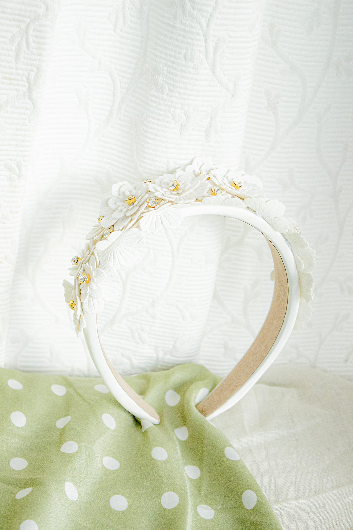 Flower Embellished Headband with Gems - Sugar + Style