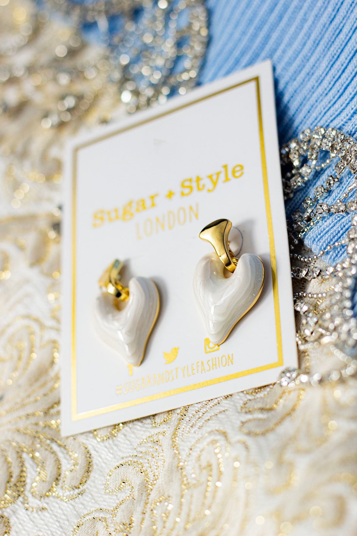 Drop Heart Dangle Earrings - Sugar + Style
