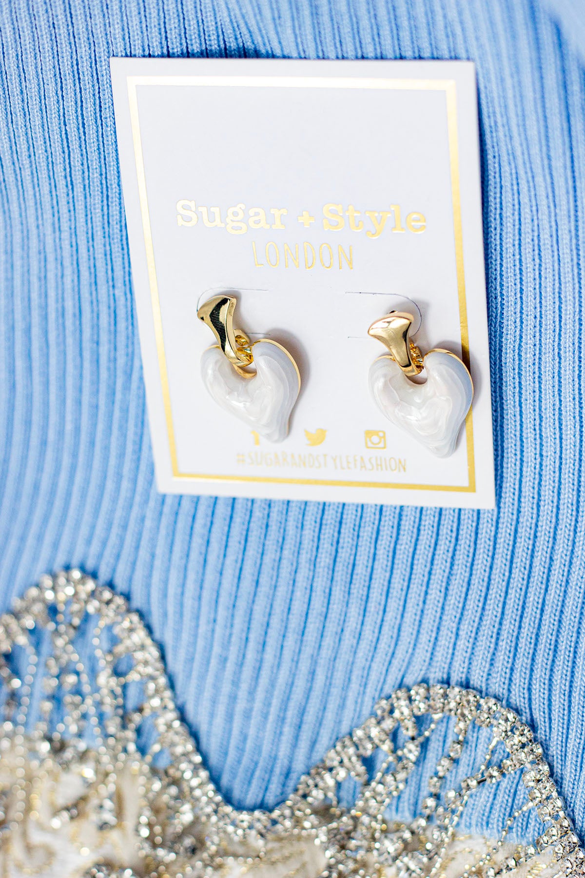 Drop Heart Dangle Earrings - Sugar + Style