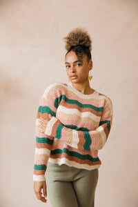 Wavy Crochet Style Knit Jumper - Sugar + Style